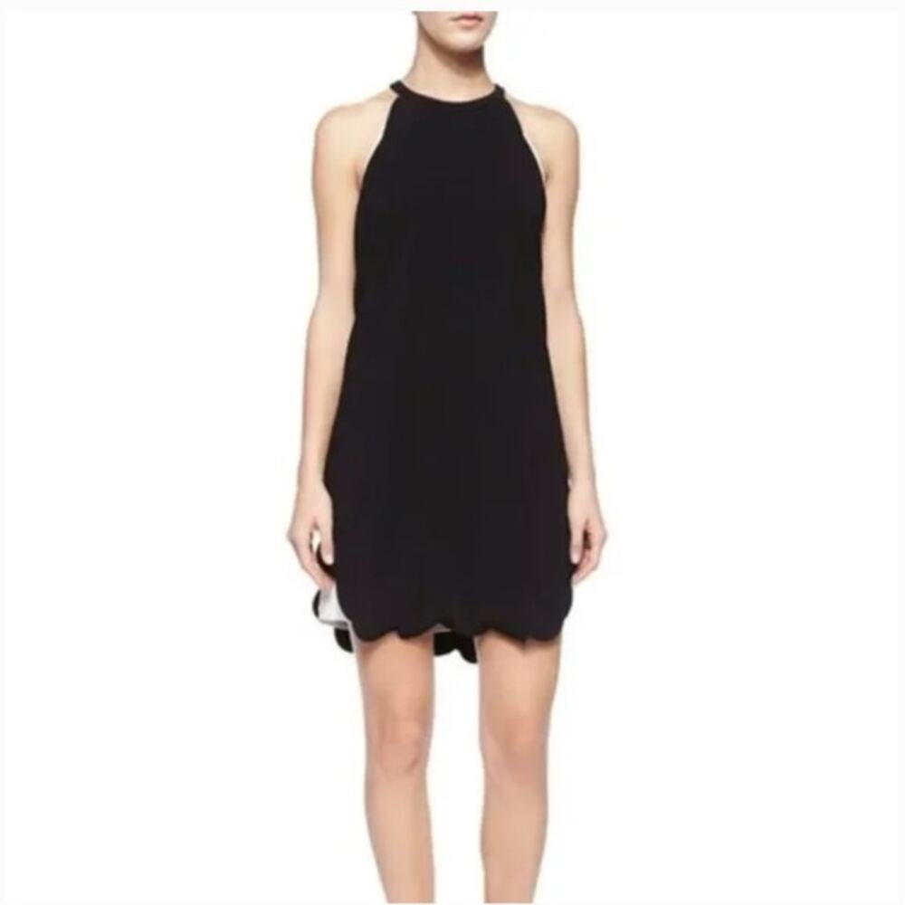 A.L.C. Alexis Halter Scalloped Trim Black Dress Dress Sz 4